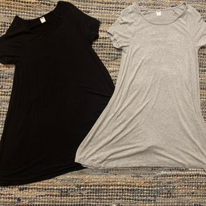 Two Old Navy casual stretchy dresses.